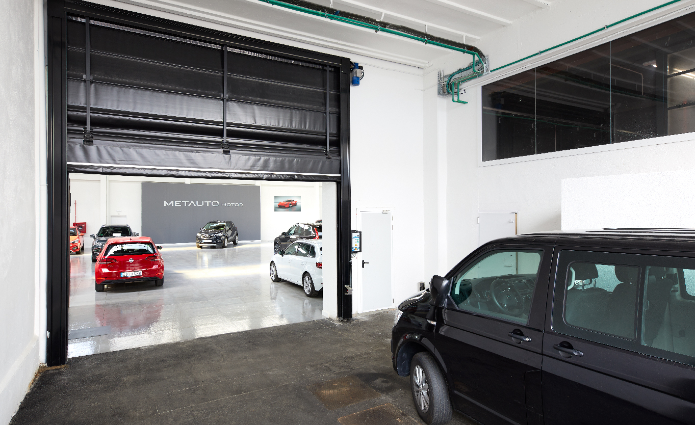 white stacking high door for car workshop