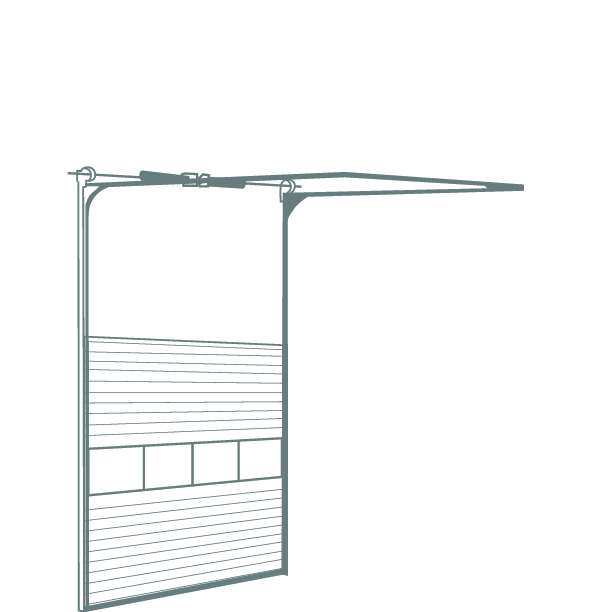 ilustração porta seccionada lintel elevado