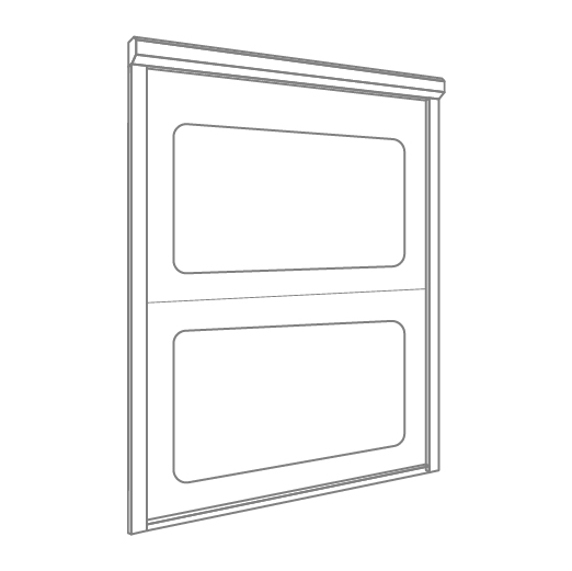 Ejemplo de puerta industrial con doble mirilla horizontal